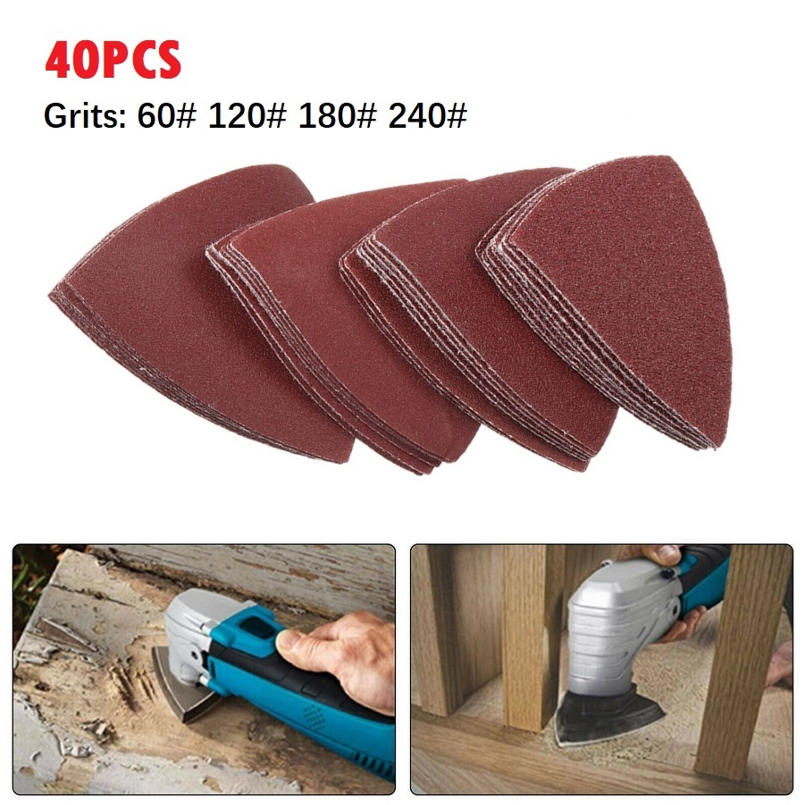 Heavy Equipment And Machinery - 40pcs 80mm Aluminum Oxide Triangle Sandpaper